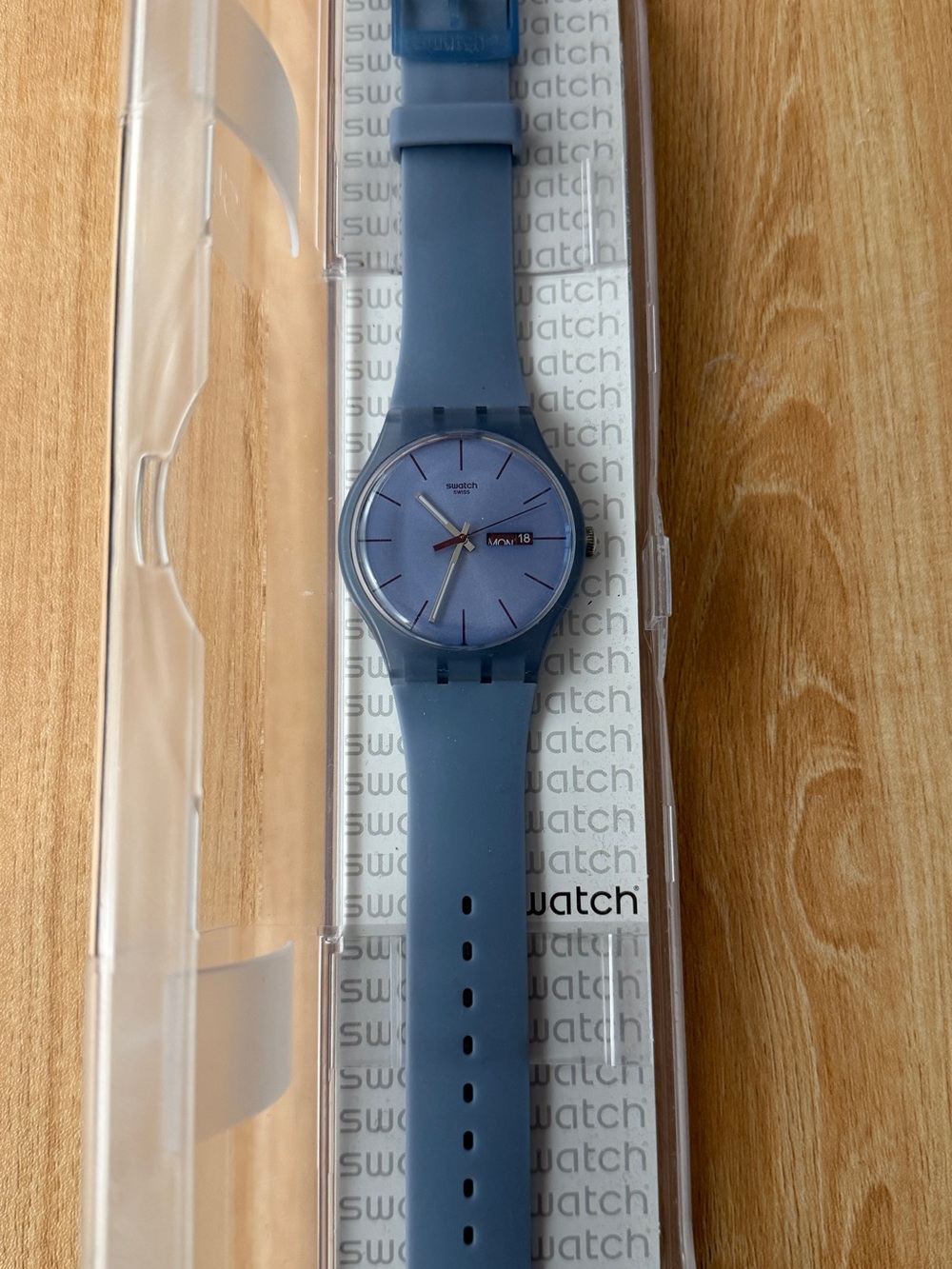 Swatch Unisex Blue Silicone Strap Watch